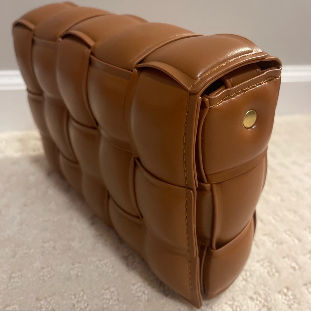 Amazon Brown Woven Leather Crossbody Bag - Picture 15 of 15